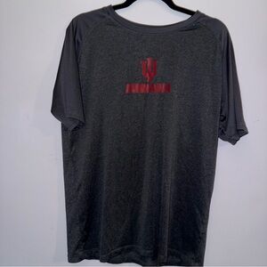 KA Knights Apparel men’s size large short sleeve shirt gray red IU Indiana